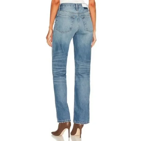 REDONE 90S High Rise Loose Denim Pants - Blue Haze